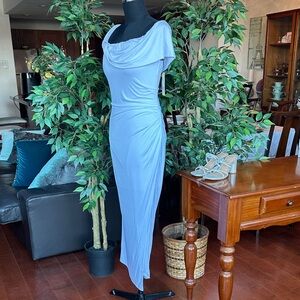 Bailey 44 Nikki White Jersey Dress Elegant Off-Shoulder Long Column Medium NWT